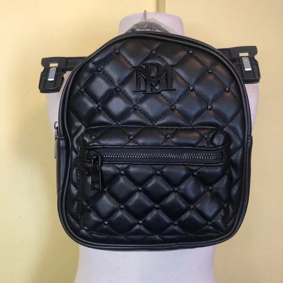 NWT Badgley Mischka Quilted Backpack NWT* Badgley Mischka Mini Studded Backpack Quilted- Blush | eBay main image 3